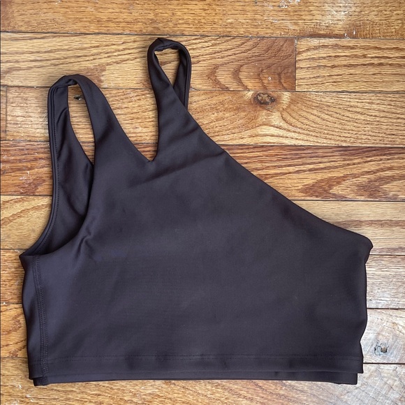Peloton Dark Brown Sports Bra with Purple Logo - Picture 3 of 4